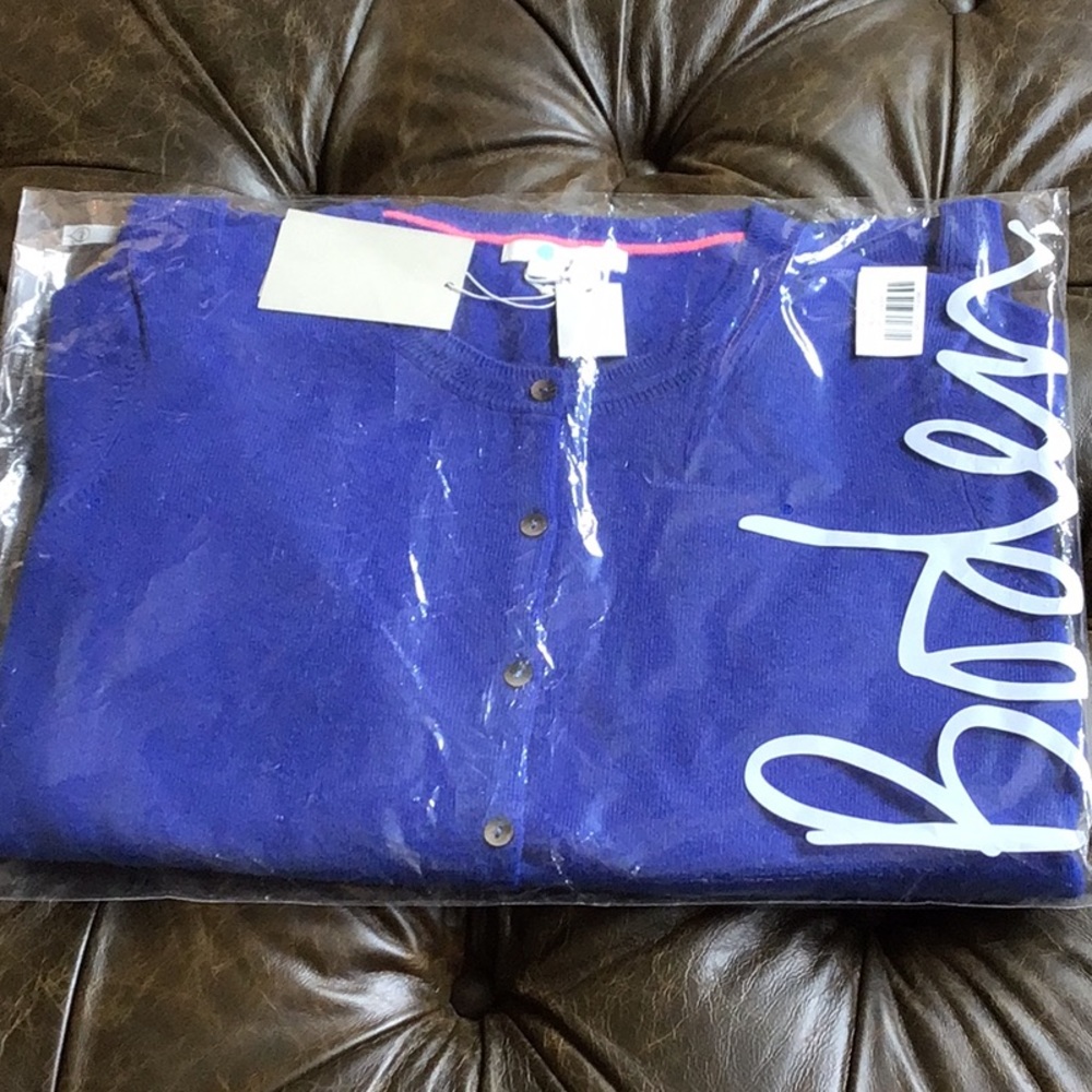 Boden 100% Cashmere Crew Cardigan Sweater NWT